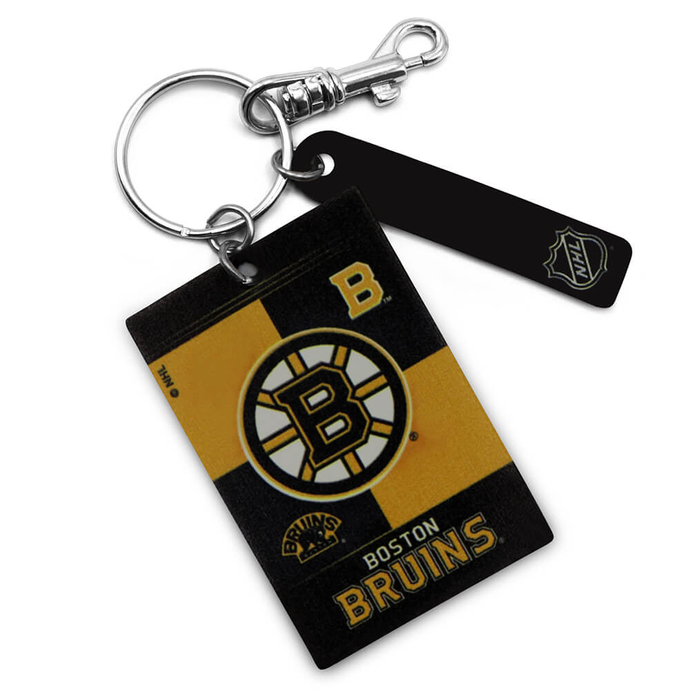 Boston Bruins Rectangle Ring Keychain Style A